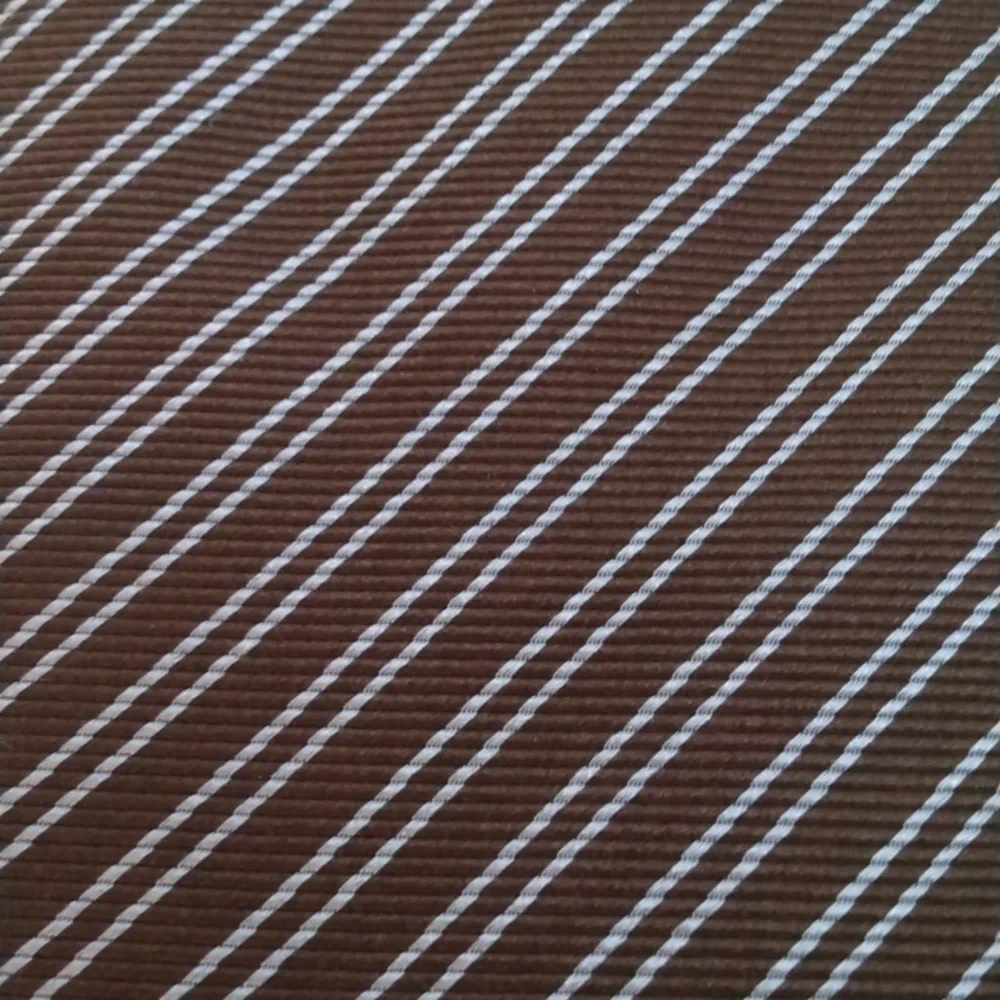 Villa Ponti Brown/Light Blue Stripe Silk Tie (Made in Italy) - Picture 4 of 10